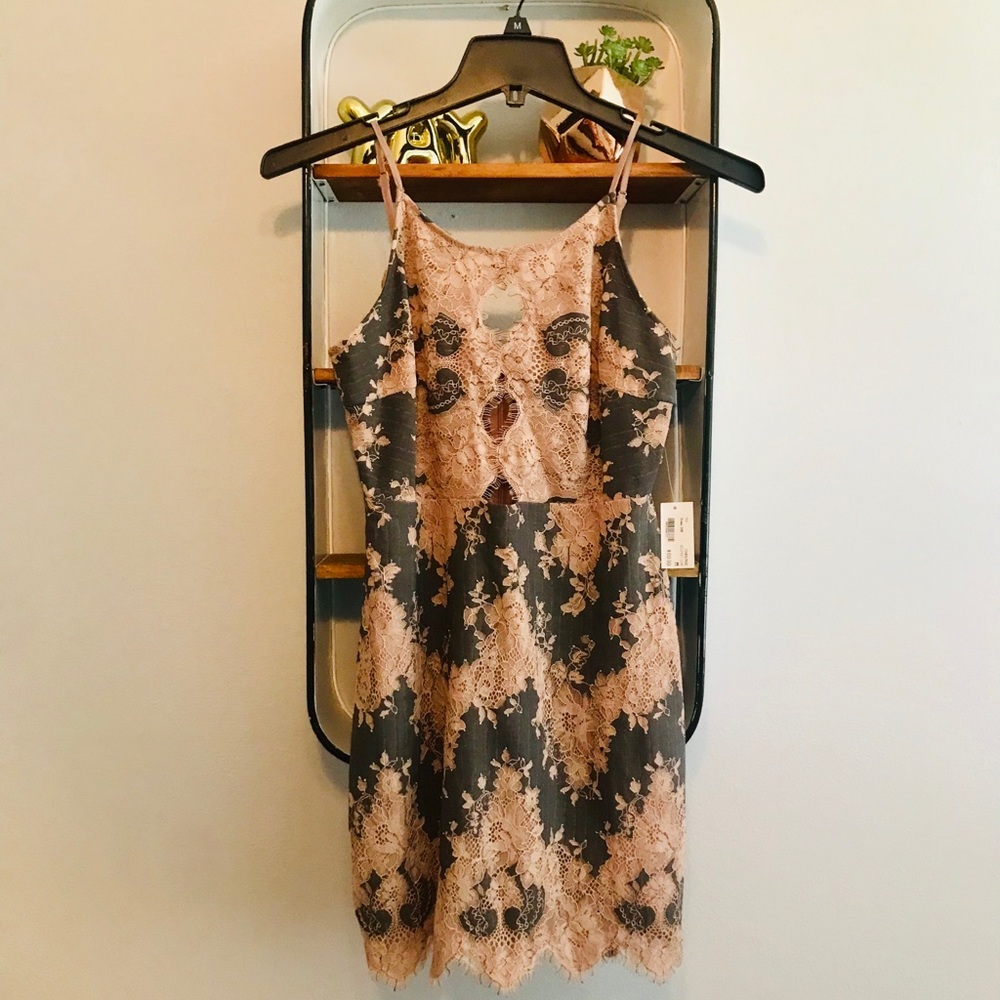 MOD Mini Dress with Lace Detail